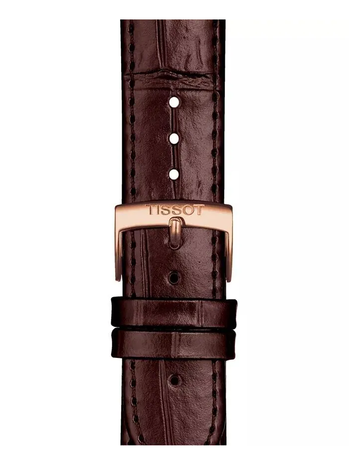 Официальный сменный коричневый кожаный ремешок для часов Tissot — изображение 2 из 3