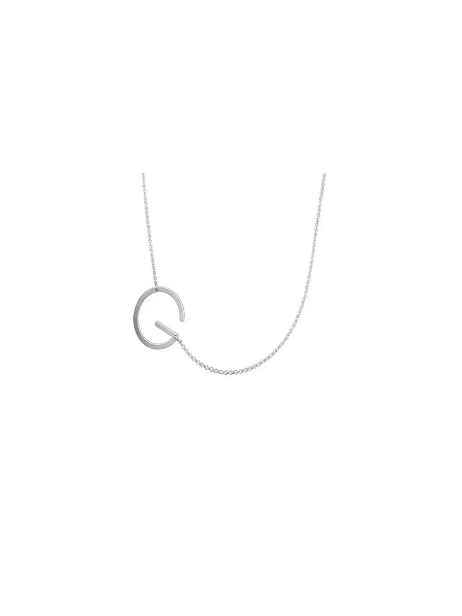 Колье с инициалом, расположенным боком, из стерлингового серебра Oak & Luna