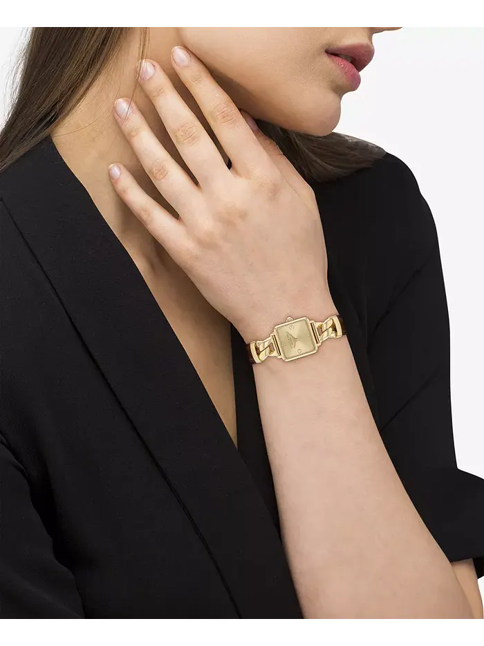 Женские часы Cass Gold Tone из нержавеющей стали с ремешком из телячьей кожи, 22 мм COACH — изображение 4 из 6