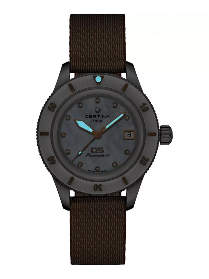 Женские автоматические часы Swiss Automatic DS PH200M Diamond (1/20 ct. t.w.) с бежевым — изображение 5 из 5