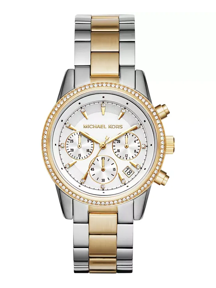 Женские часы Chronograph Bryant с двухцветным браслетом из нержавеющей стали, 37 мм Michael Kors — изображение 1 из 3