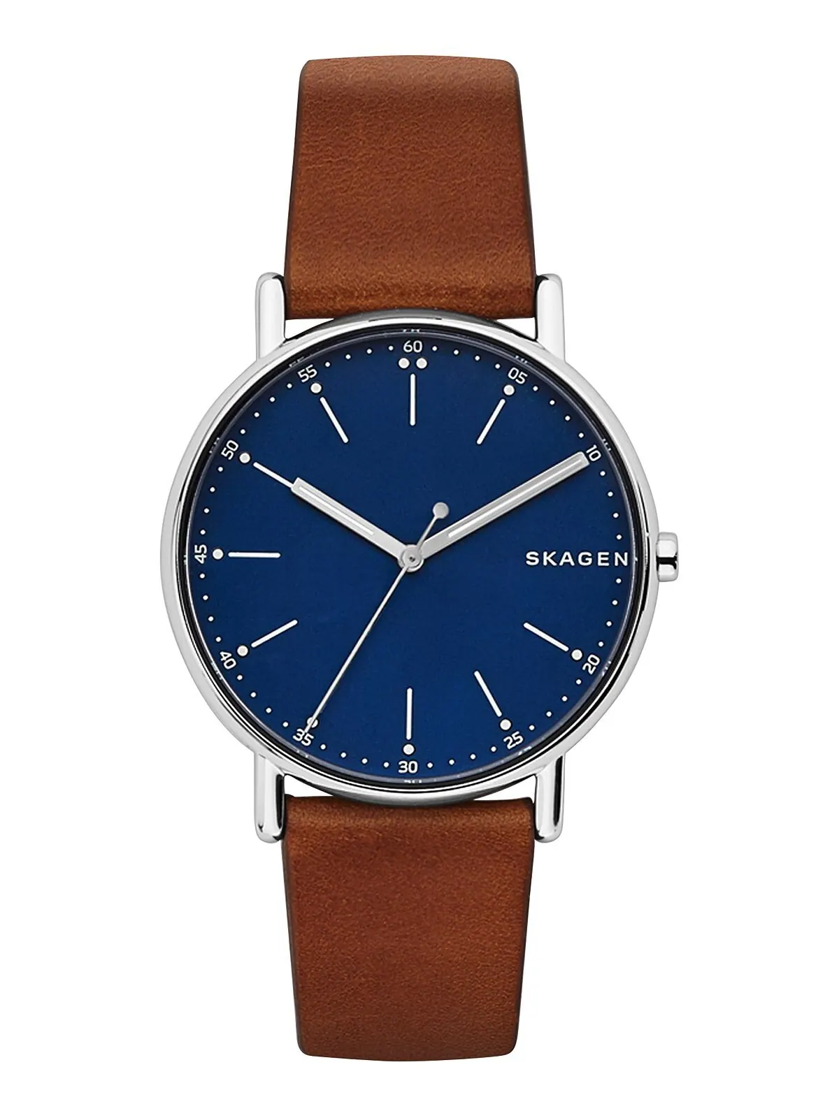 Мужские часы Signatur с коричневым кожаным ремешком 40 мм SKW6355 Skagen