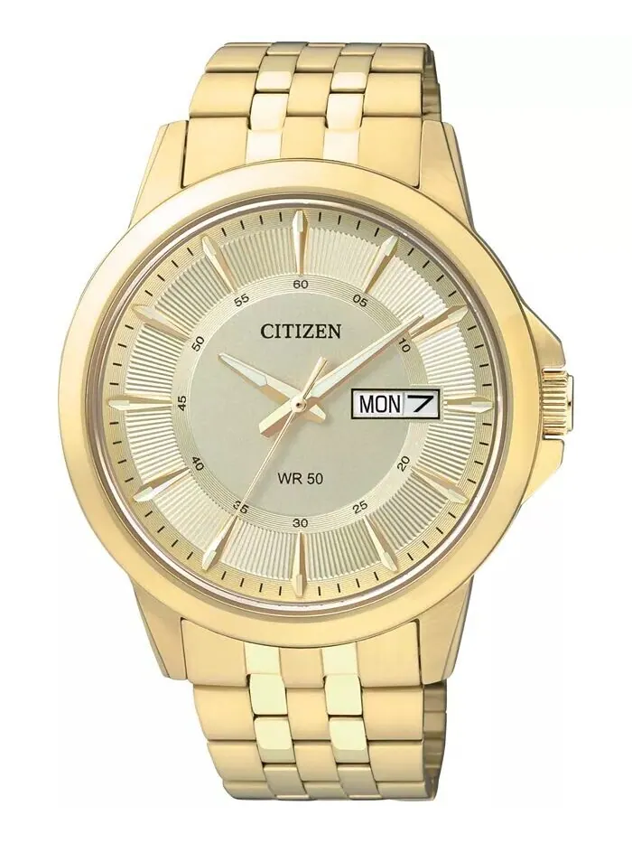 Мужские золотистые часы-браслет из нержавеющей стали 41 мм BF2013-56P Citizen — изображение 1 из 4