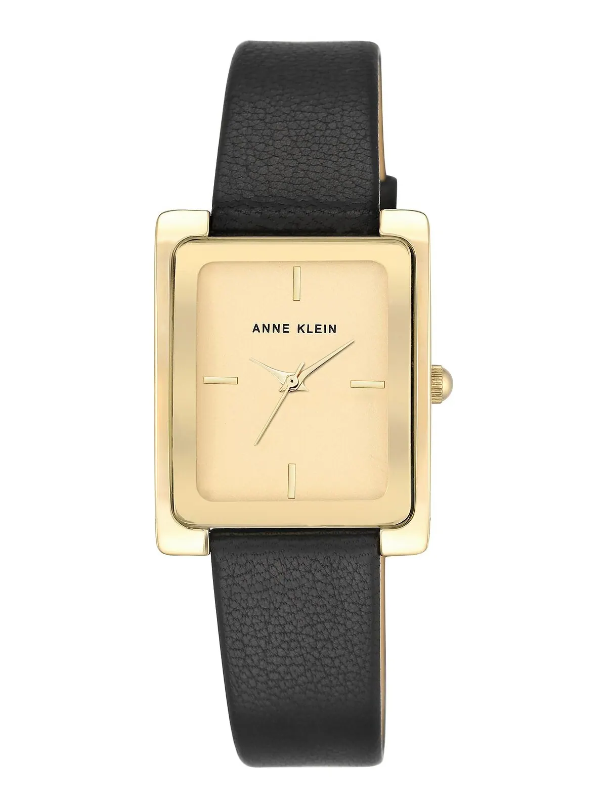 Часы женские черные с кожаным ремешком 28х35мм AK-2706CHBK Anne Klein