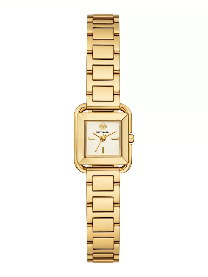 Женские часы-браслет The Kira Square из нержавеющей стали с позолотой, 18 мм Tory Burch