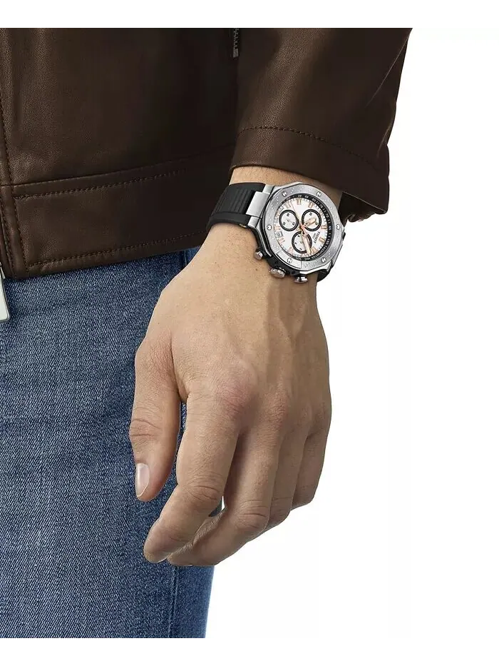 Мужские швейцарские часы с хронографом T-Race с черным ремешком, 45 мм Tissot — изображение 5 из 5