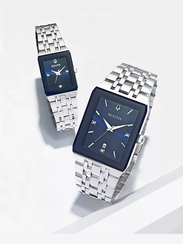 Женские часы-браслет Futuro Diamond-Accent из нержавеющей стали 21x32 мм Bulova — изображение 3 из 5