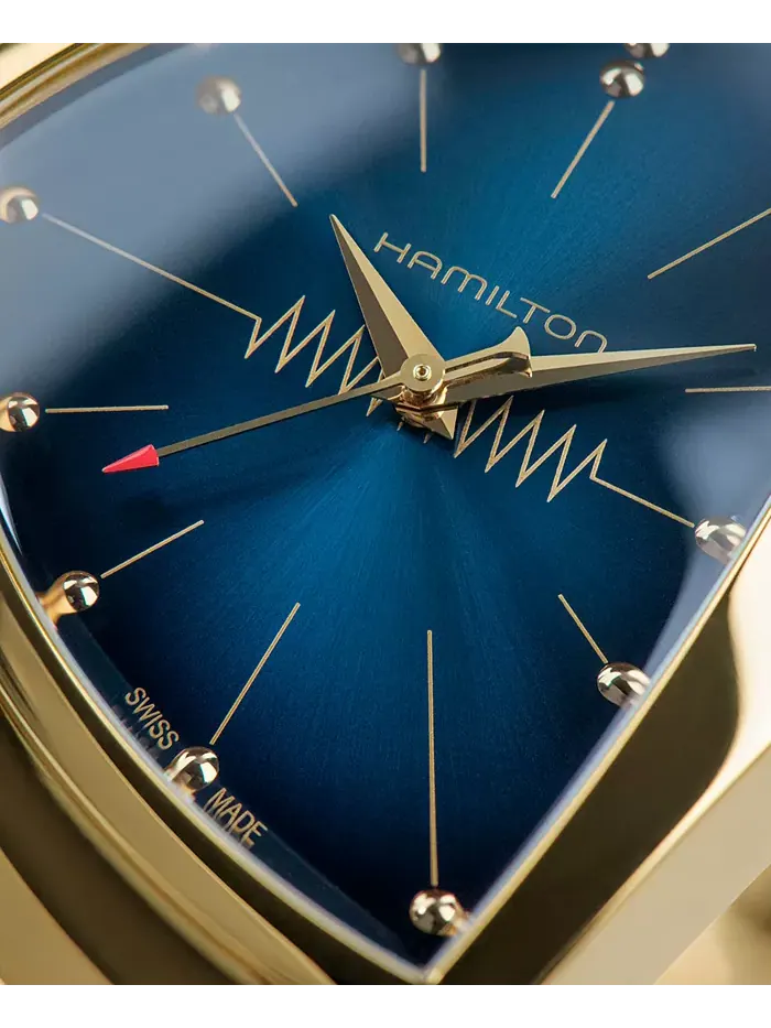 Женские часы Swiss Ventura Gold PVD с браслетом из нержавеющей стали, 32x50 мм Hamilton — изображение 2 из 3