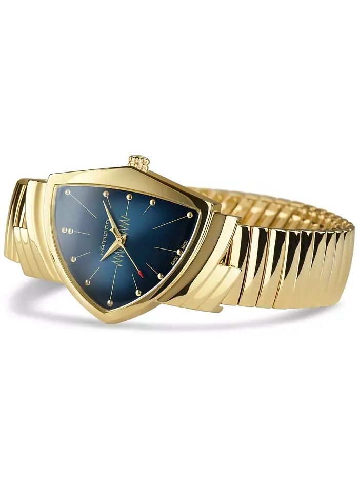 Женские часы Swiss Ventura Gold PVD с браслетом из нержавеющей стали, 32x50 мм Hamilton — изображение 3 из 3