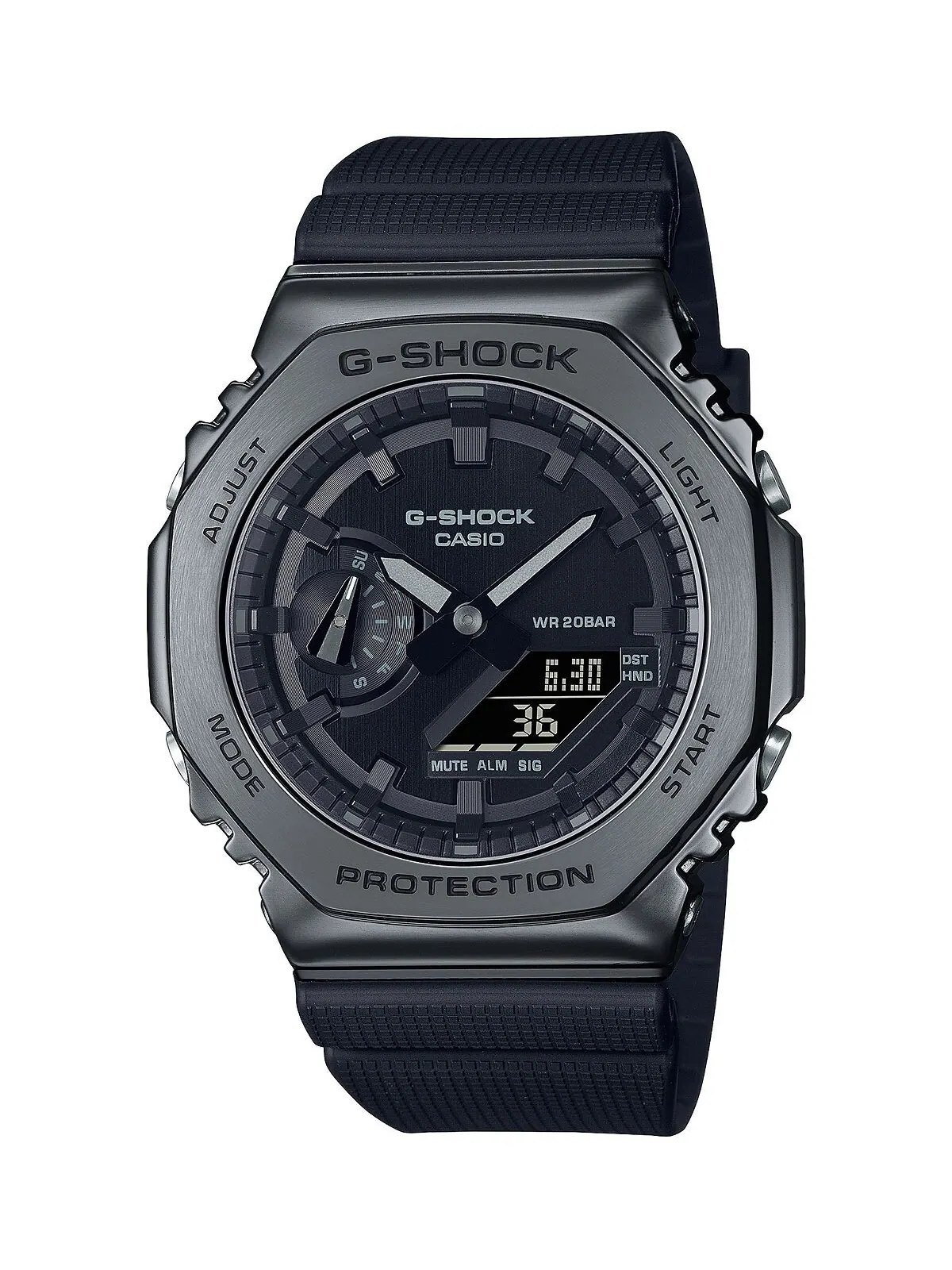 Мужские аналогово-цифровые часы из черной смолы, 44,4 мм, GM2100BB-1A G-Shock