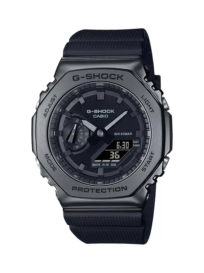 Мужские аналого-цифровые часы черного цвета из смолы, 44.4 мм, GM2100BB-1A G-Shock