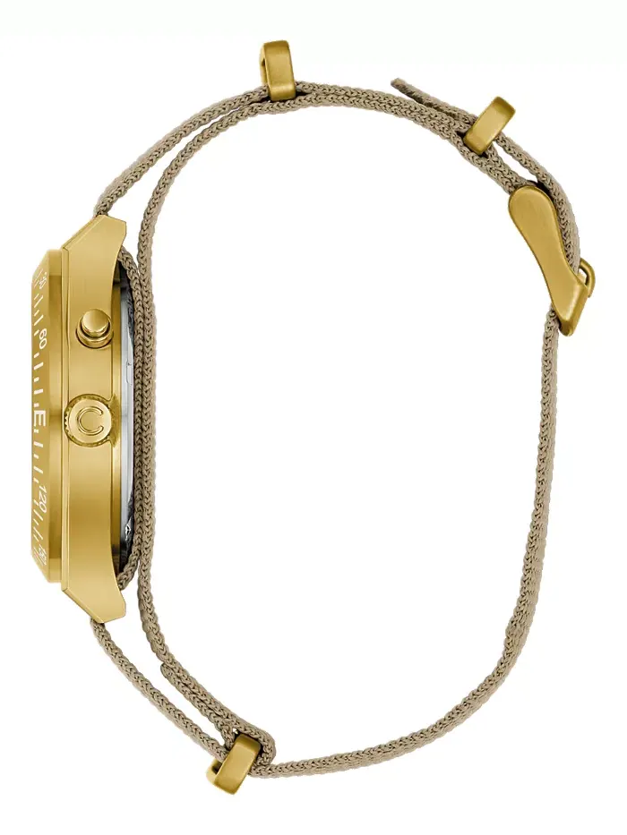 Мужские часы Vintage Casual Lite Up с ремешком из тауп нейлона, 39mm Caravelle — изображение 2 из 3