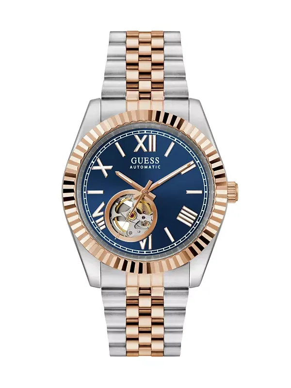 Мужские двухцветные автоматические часы, 42 мм Guess, 2-tone