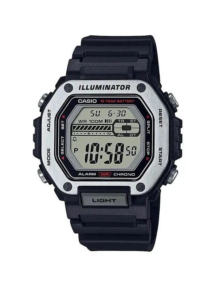 Мужские цифровые часы из черной смолы 47,2 мм, MWD110H-1AV Casio — изображение 1 из 1