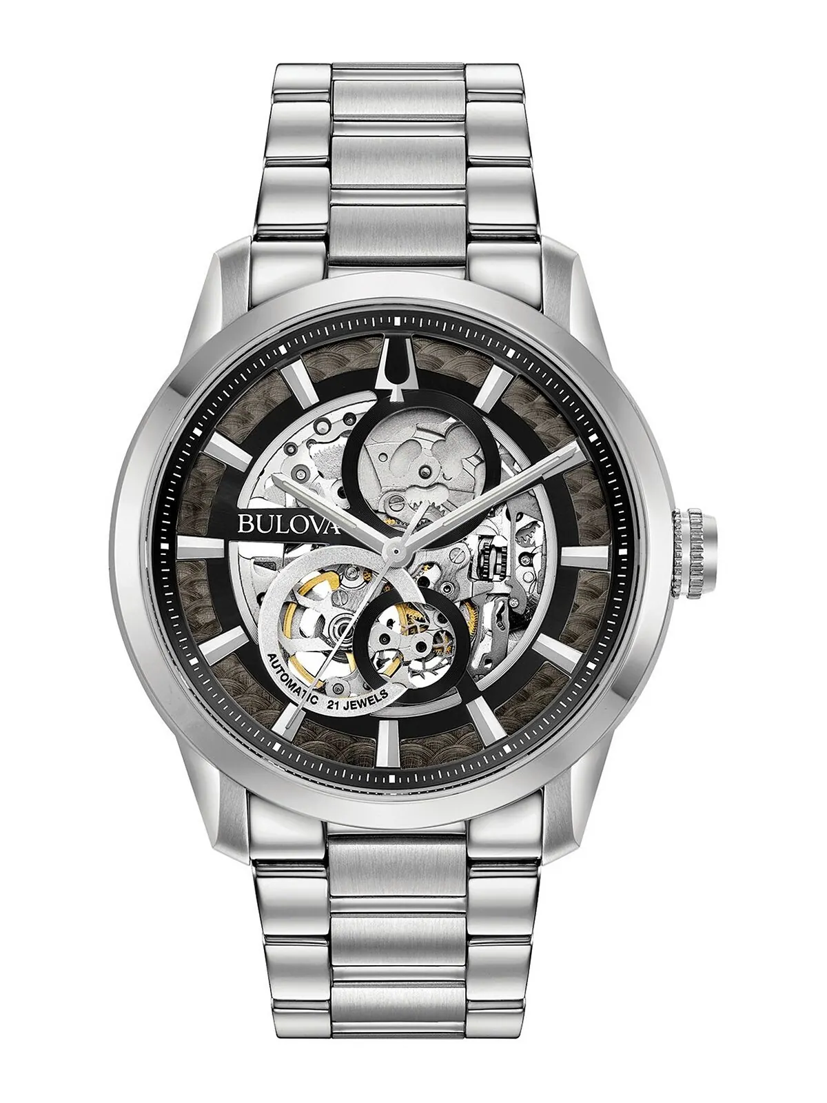 Мужские автоматические часы Sutton с браслетом из нержавеющей стали, 43 мм Bulova — изображение 1 из 4, оттенок нет цвета