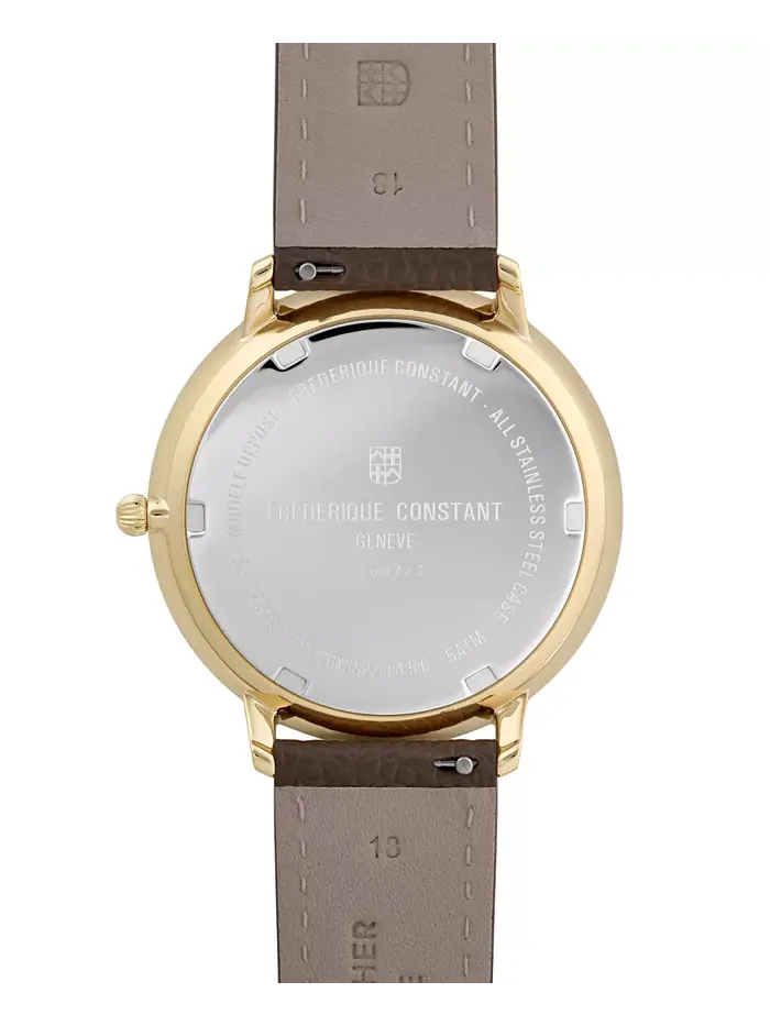 Мужские классические кварцевые часы с фазой луны Moonphase на коричневом кожаном ремешке, 39 мм — изображение 3 из 3