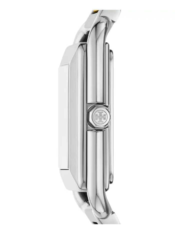 Женские часы The Kira Square с двухцветным браслетом из нержавеющей стали, 24 мм Tory Burch — изображение 2 из 3