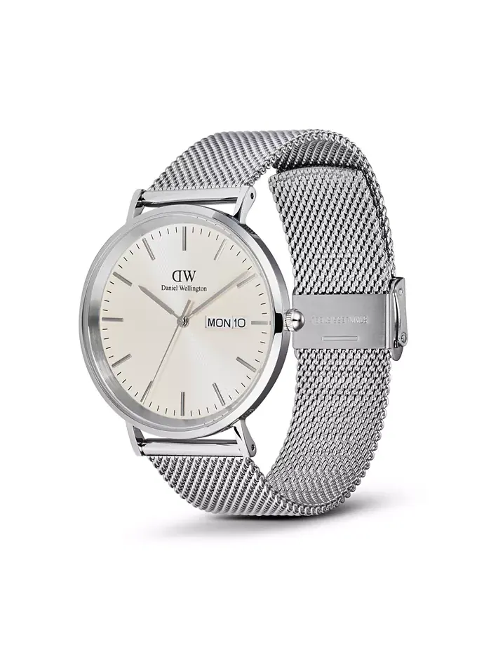 Мужские аналоговые часы из нержавеющей стали серебристого тона, 40 мм Daniel Wellington — изображение 2 из 6