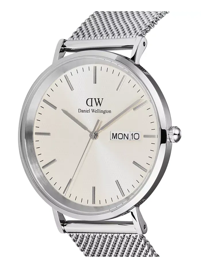 Мужские аналоговые часы из нержавеющей стали серебристого тона, 40 мм Daniel Wellington — изображение 4 из 6