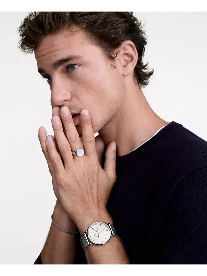 Мужские аналоговые часы из нержавеющей стали серебристого тона, 40 мм Daniel Wellington — изображение 5 из 6