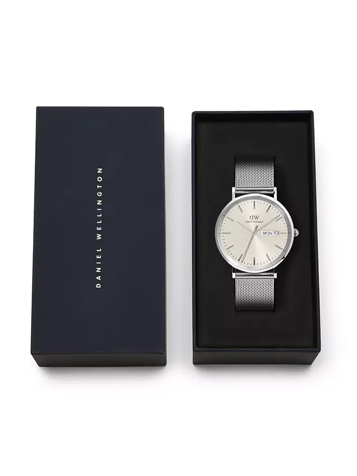 Мужские аналоговые часы из нержавеющей стали серебристого тона, 40 мм Daniel Wellington — изображение 6 из 6