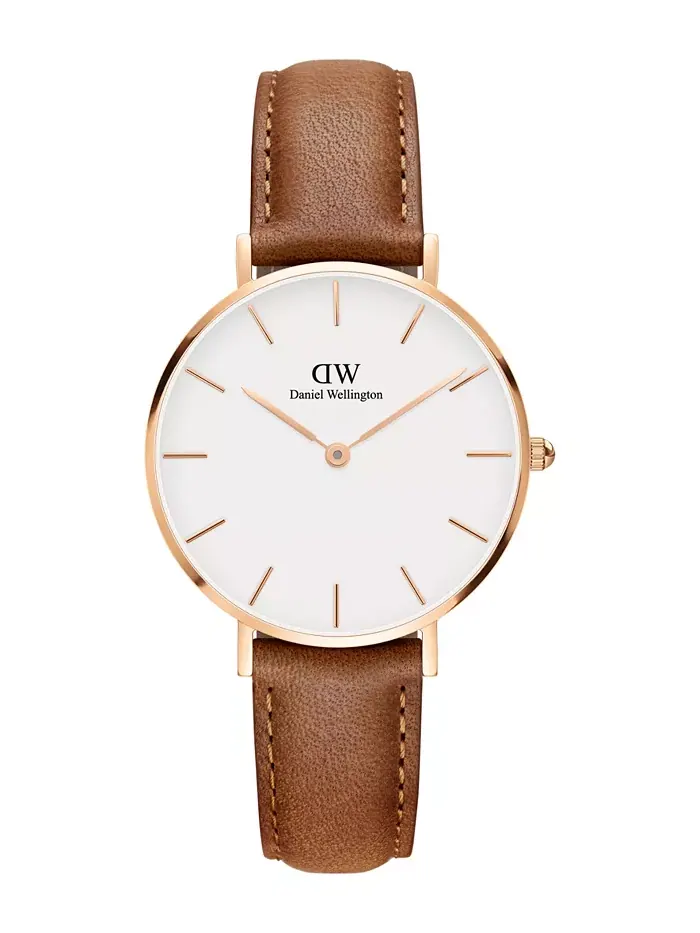 Женские наручные часы Petite Durham из коричневой кожи, 32 мм Daniel Wellington