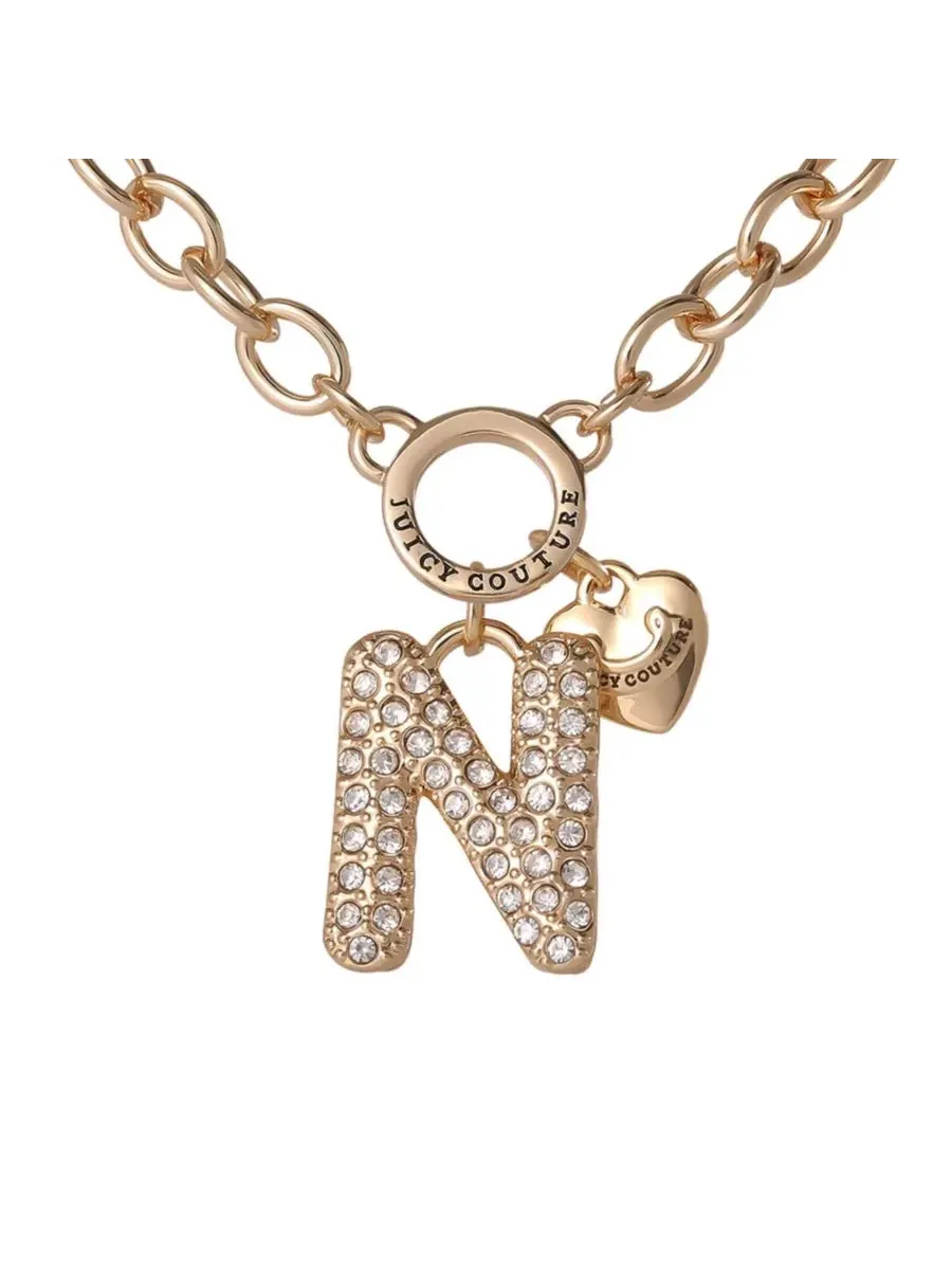Подвеска-кулон с буквой, с блестящими камнями, 18"+2", Letter N Juicy Couture