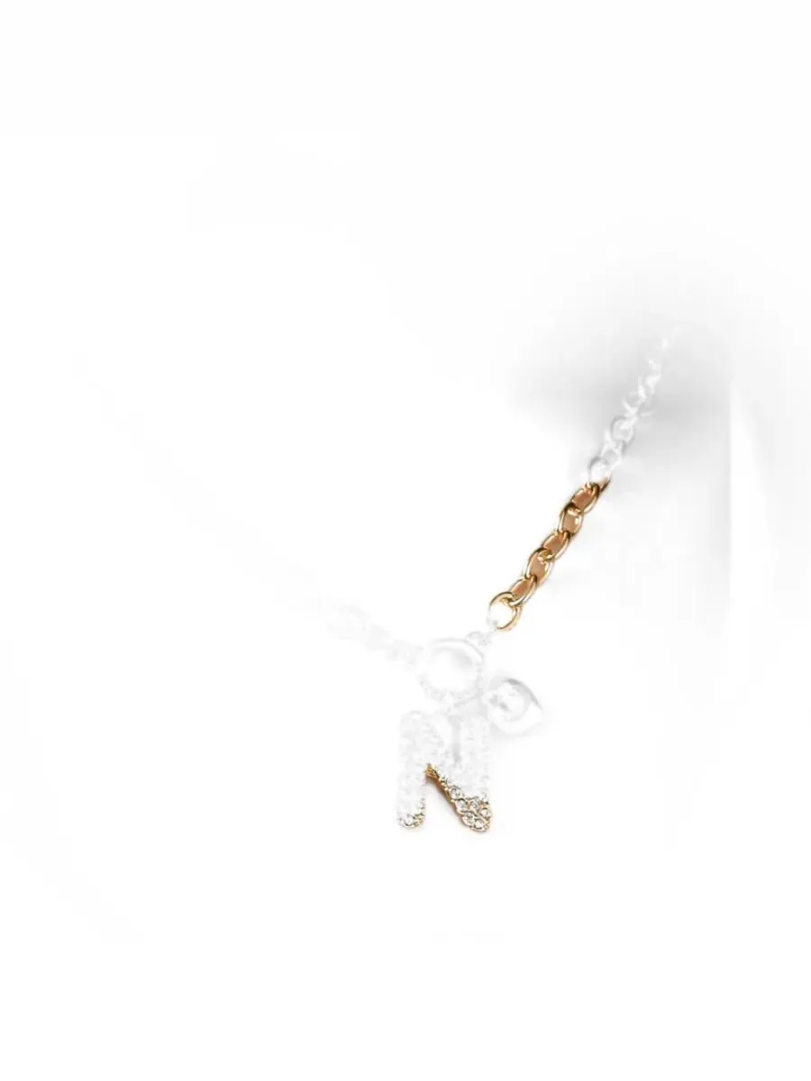 Подвеска-кулон с буквой, с блестящими камнями, 18"+2", Letter N Juicy Couture — изображение 3 из 6