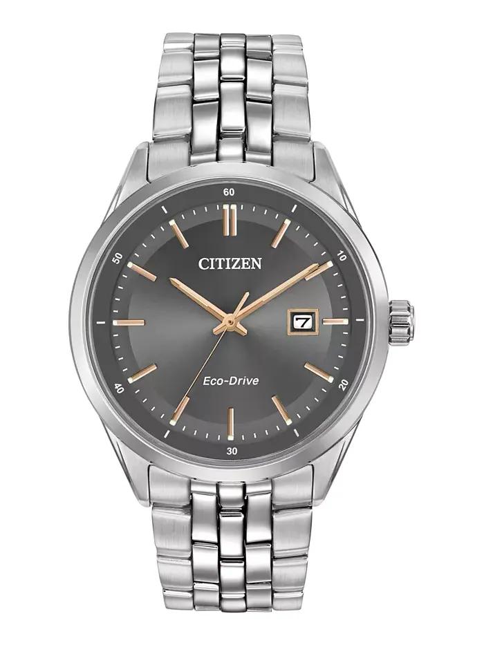 Мужские часы с браслетом из нержавеющей стали Eco-Drive 41 мм BM7251-53H Citizen