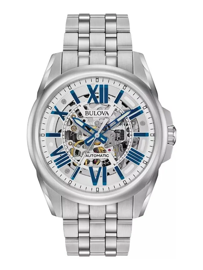 Мужские автоматические часы-браслет из нержавеющей стали 43 мм 96A187 Bulova — изображение 1 из 5