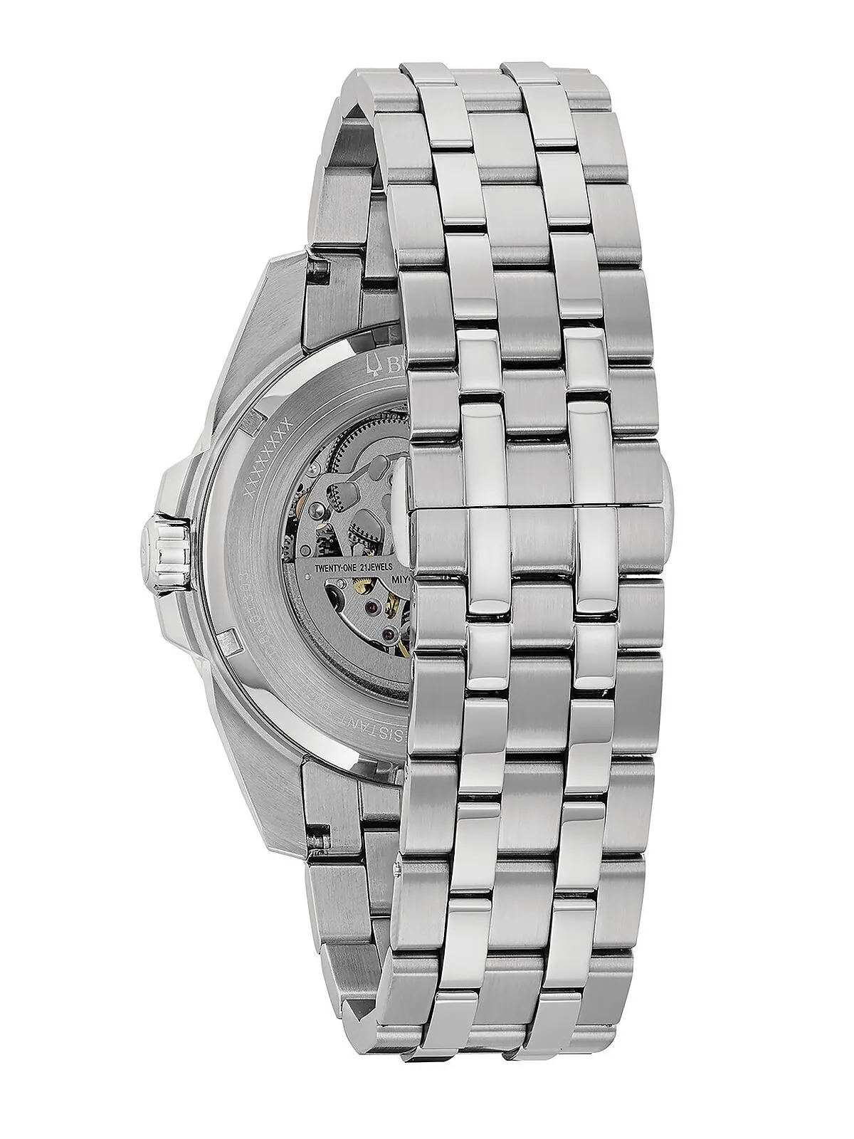 Мужские автоматические часы-браслет из нержавеющей стали 43 мм 96A187 Bulova — изображение 3 из 5, оттенок серебристый