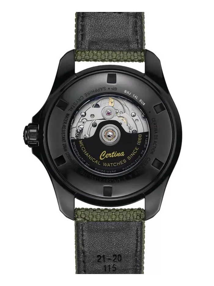Мужские швейцарские автоматические часы DS Action GMT с зеленым синтетическим ремешком, 43 мм — изображение 2 из 6