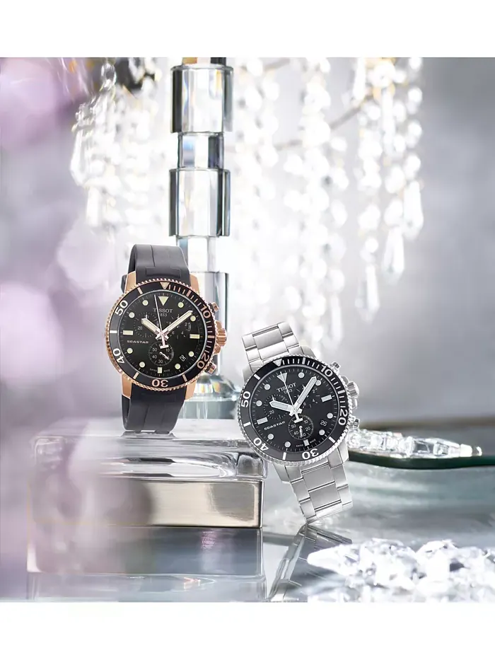 Мужские часы для дайвинга Swiss Chronograph Seastar 1000 с браслетом из нержавеющей стали, 45.5 мм — изображение 4 из 5