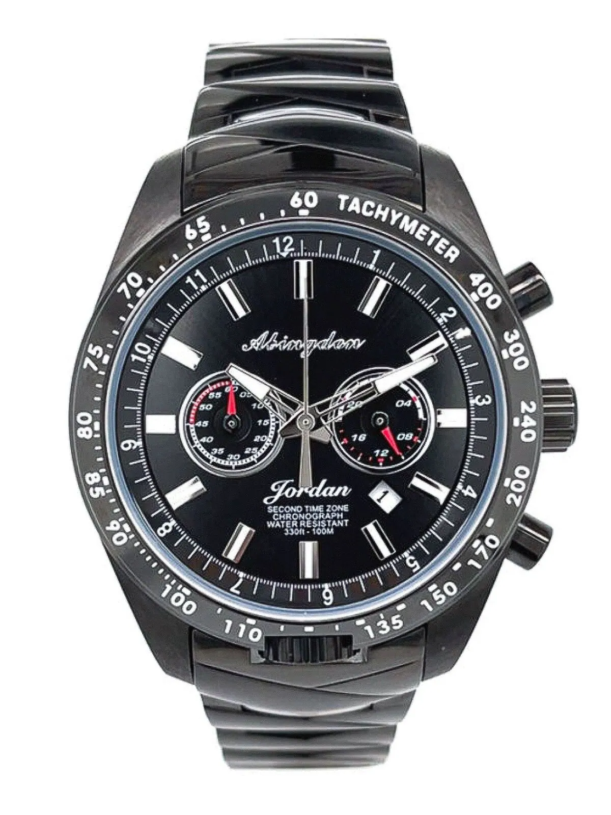 Женские многофункциональные черные часы-браслет Jordan Chronograph из нержавеющей стали, 40 мм