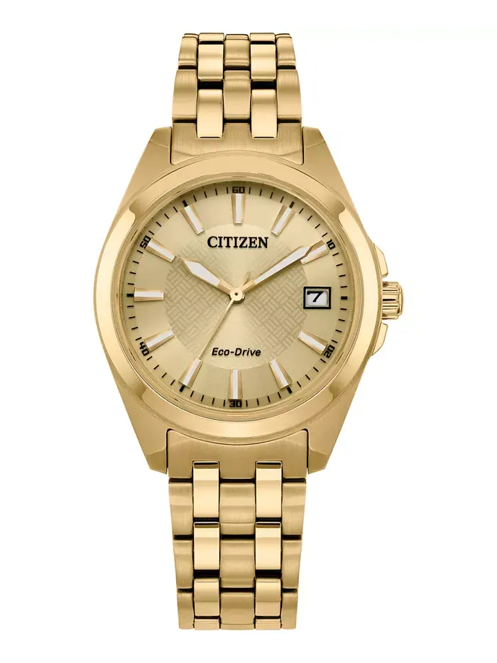 Женские часы Eco-Drive Peyten с браслетом из нержавеющей стали золотистого оттенка, 33 мм Citizen