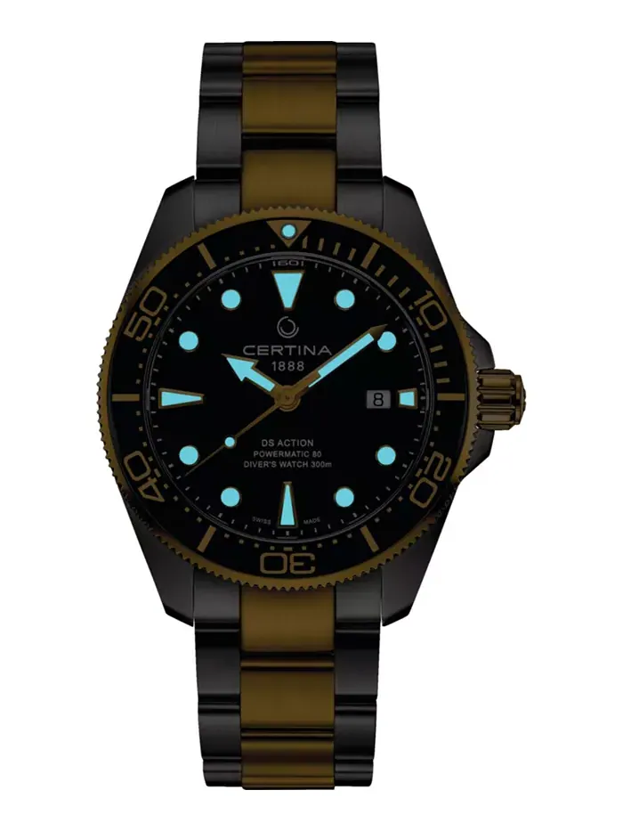 Мужские автоматические часы Swiss Automatic DS Action Diver с двухцветным браслетом из нержавеющей — изображение 5 из 5
