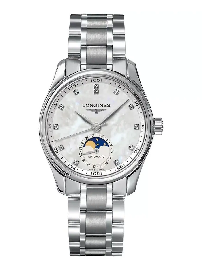 Женские швейцарские автоматические часы Master Moonphase Diamond (1/20 карата) из нержавеющей стали — изображение 1 из 3