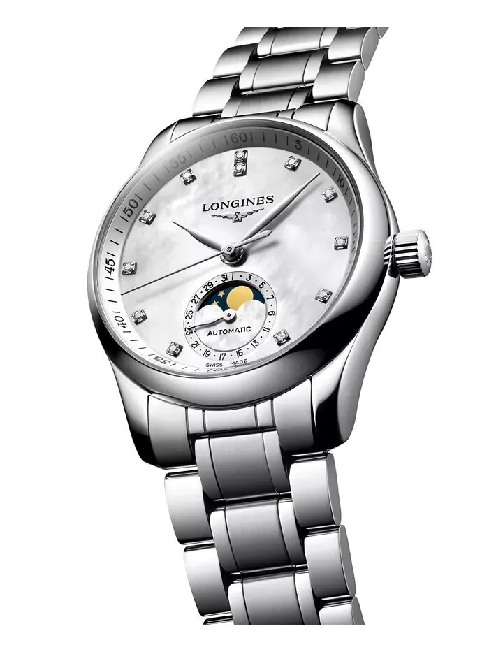 Женские швейцарские автоматические часы Master Moonphase Diamond (1/20 карата) из нержавеющей стали — изображение 2 из 3