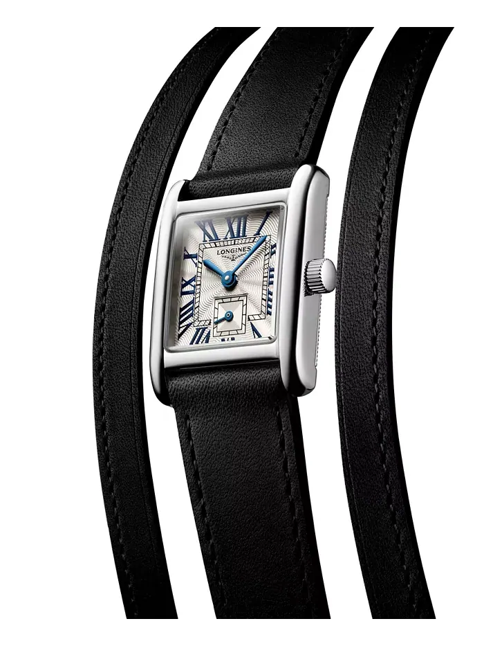 Женские часы Swiss Mini Dolcevita с черным кожаным ремешком в три ряда, 29 мм Longines — изображение 2 из 3