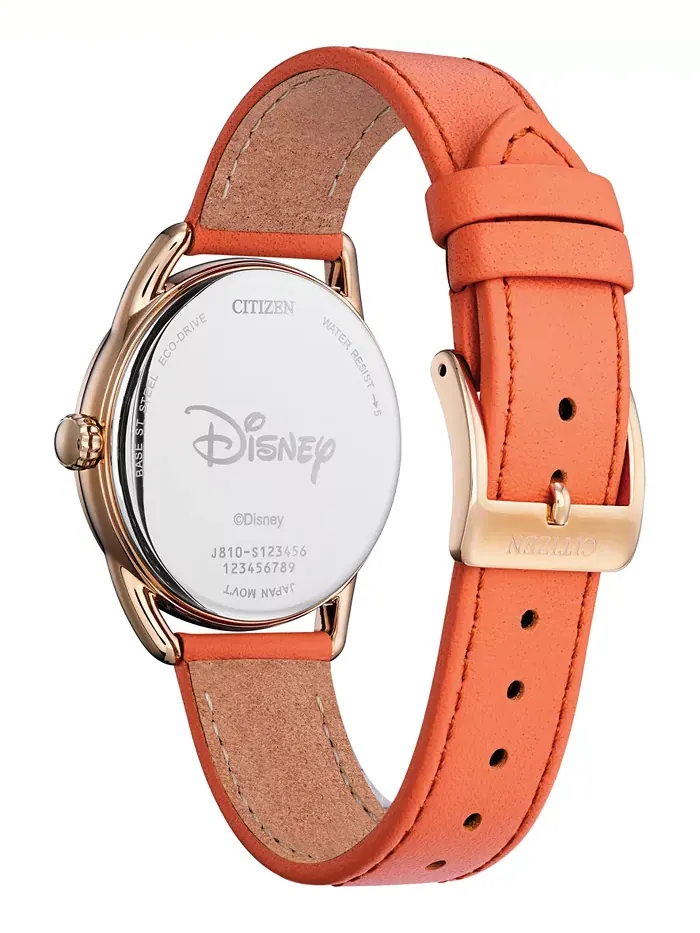 Женские часы Citizen Eco-Drive Disney Minnie Mouse с бриллиантами на розовом кожаном ремешке — изображение 3 из 3