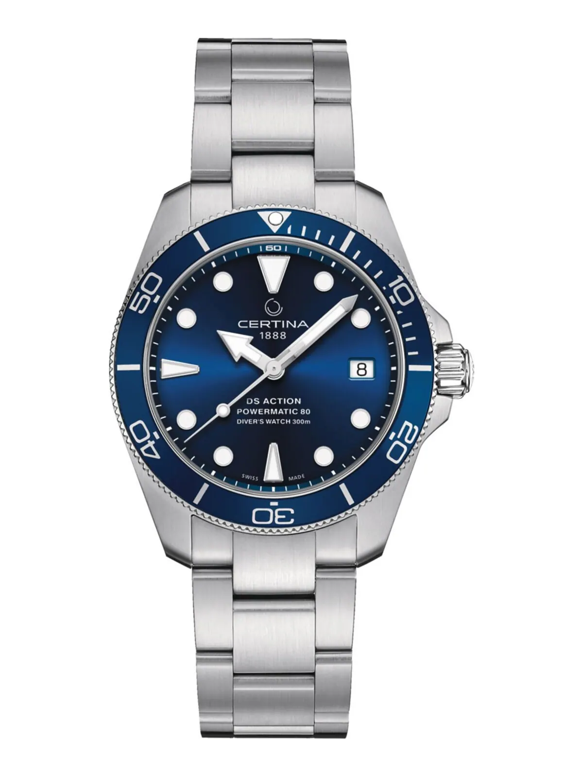 Унисекс Швейцарские автоматические часы DS Action Diver с браслетом из нержавеющей стали, 38 мм — изображение 1 из 1