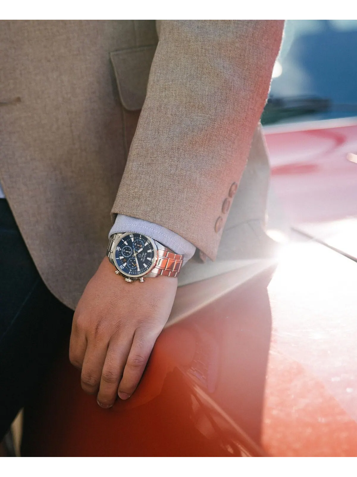 Мужские часы-хронограф Marine Star с браслетом из нержавеющей стали, 43 мм Bulova — изображение 4 из 7, оттенок серебряный