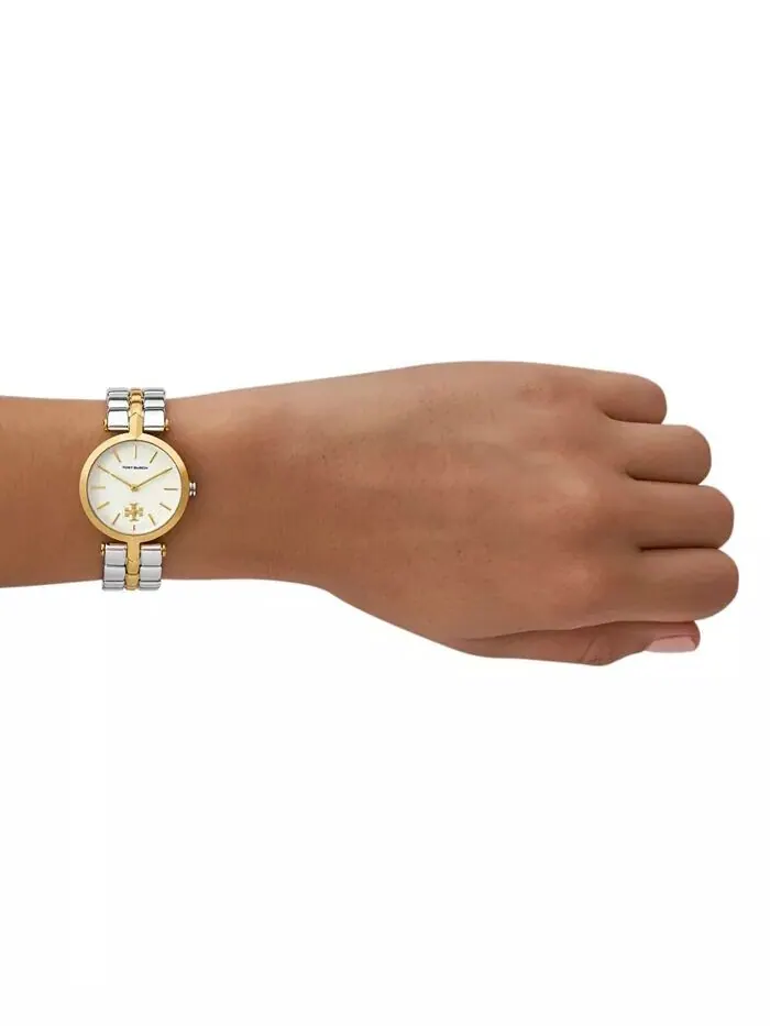 Женские двухцветные часы Kira с браслетом из нержавеющей стали, 30 мм Tory Burch — изображение 4 из 5