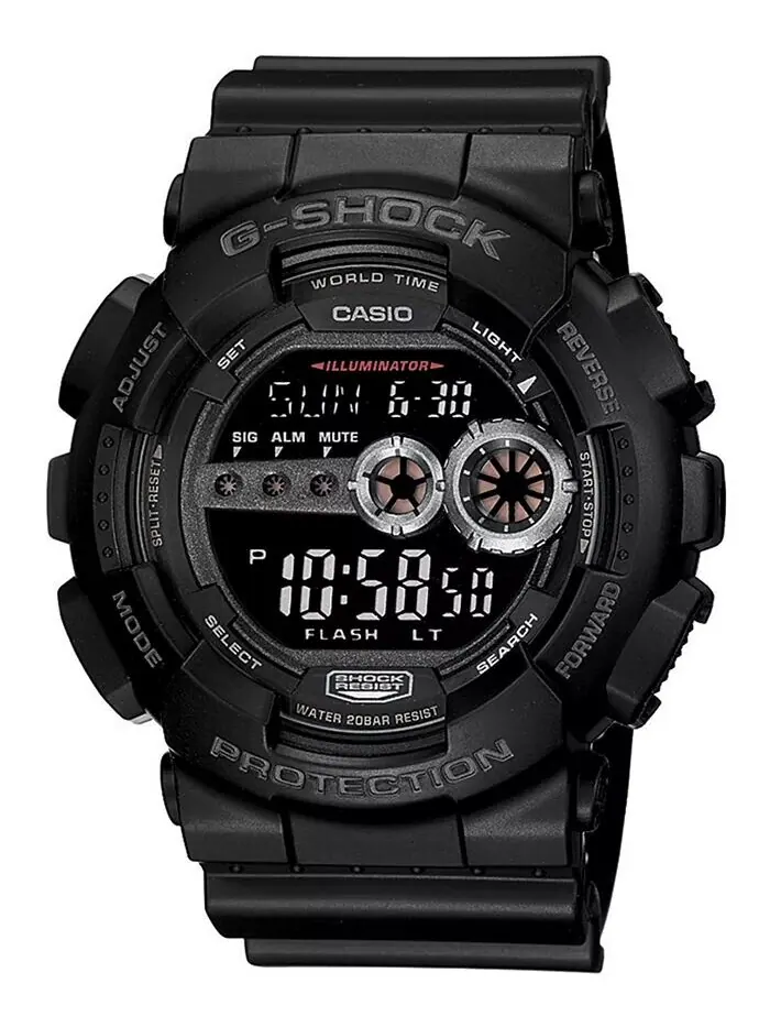 Мужские цифровые часы XL с черным полимерным ремешком GD100-1B G-Shock
