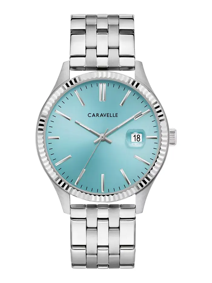 Мужские классические наручные часы со стальным браслетом 41 мм Caravelle