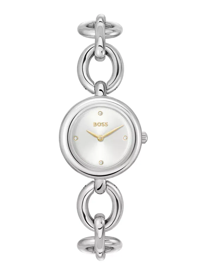 Женские часы Live Quartz Slim, серебристый корпус из нержавеющей стали, 28 мм Hugo Boss