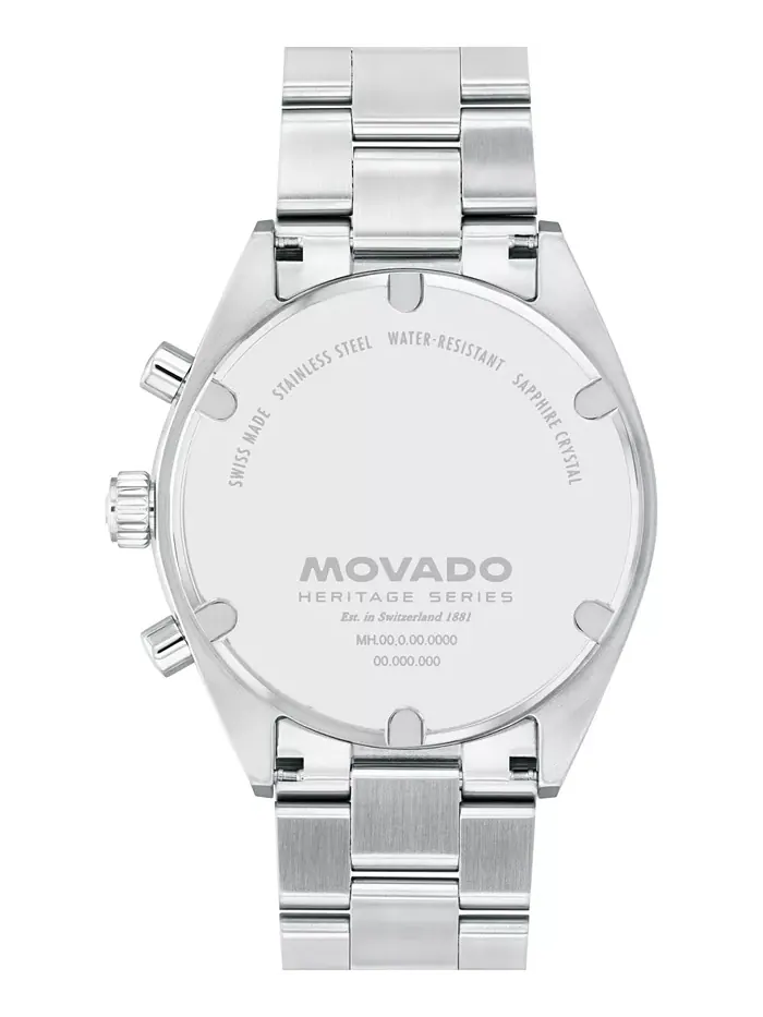Мужские часы Datron Swiss Quartz Chronograph, корпус из нержавеющей стали, 41 мм Movado — изображение 3 из 3