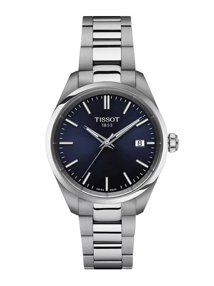 Часы унисекс Swiss PR 100 с браслетом из нержавеющей стали 34 мм Tissot — изображение 1 из 5