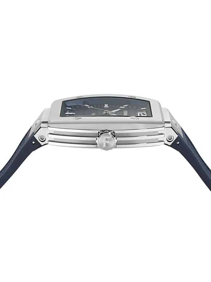 Мужские часы Swiss F-80 Tonneau с синим полиуретановым ремешком 42mm Ferragamo — изображение 2 из 4