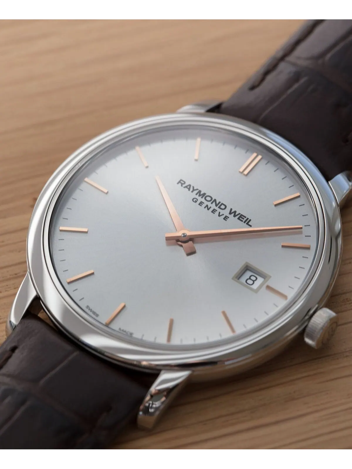 Мужские швейцарские часы Toccata с коричневым кожаным ремешком, 39 мм Raymond Weil — изображение 8 из 8, оттенок коричневый